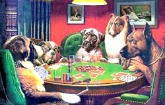 Dogs playing poker. Gambling with Heart Disease